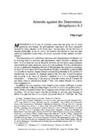 Aristotle against the Determinist: Metaphysics 6.3