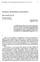 Problem »humanizma« humanizma