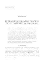 prikaz prve stranice dokumenta In what sense is Kantian principle of contradiction non-classical?