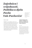 prikaz prve stranice dokumenta Zajednica i vrijednosti. Politika u djelu Pavla Vuk-Pavlovića 