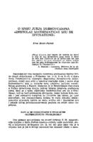 prikaz prve stranice dokumenta O spisu Jurja Dubrovačnina »Epistolae mathematicae seu de divinatione«
