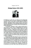 prikaz prve stranice dokumenta Rüdiger Bubner (1941–2007)