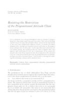 prikaz prve stranice dokumenta Resisting the Restriction of the Propositional Attitude Class